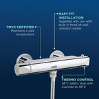 Artisan Thermostatic Shower Mixer Bar Valve Scratch Resistant