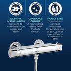 Artisan Thermostatic Shower Mixer Bar Valve Scratch Resistant
