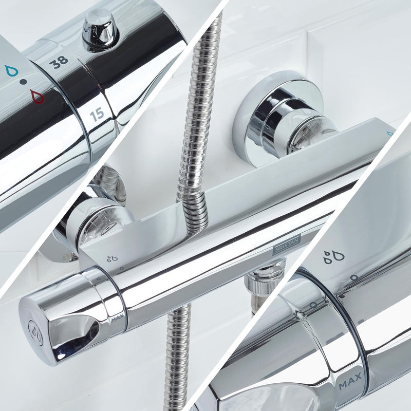 Artisan Thermostatic Shower Mixer Bar Valve Scratch Resistant