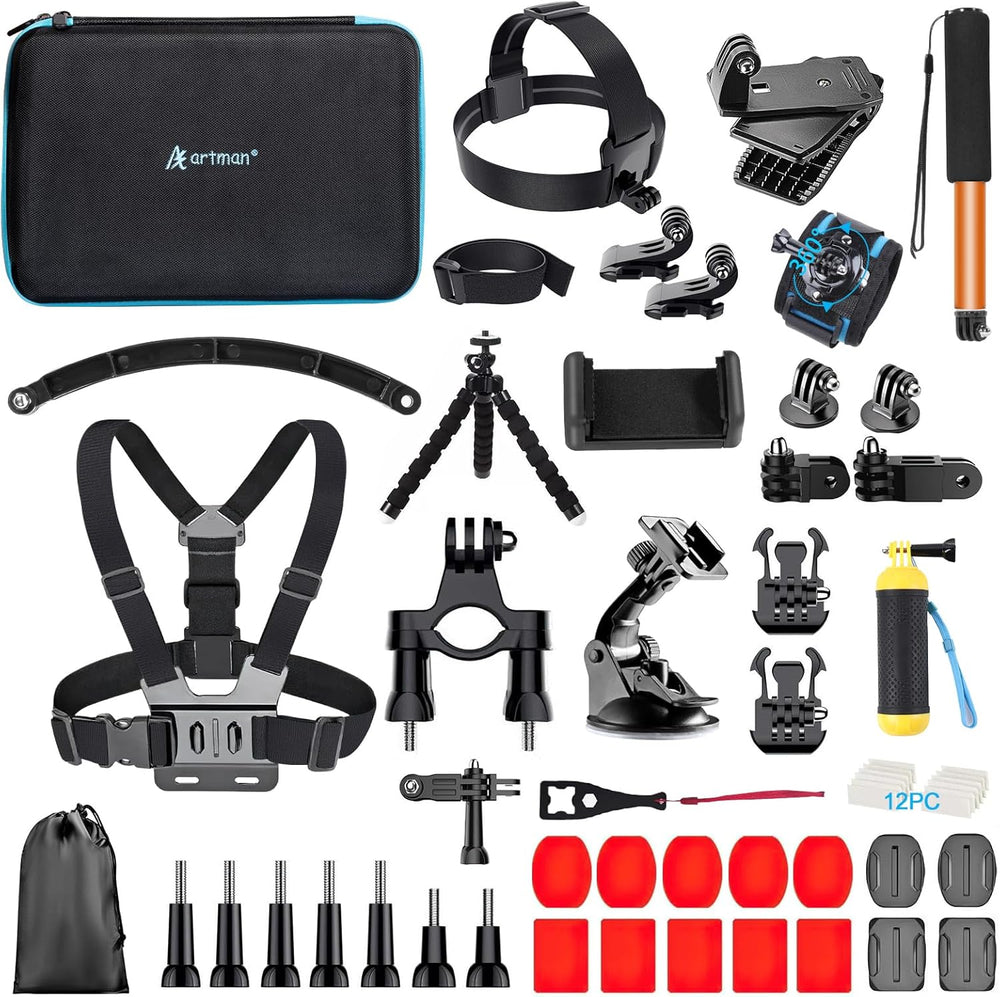 Artman Action Camera Accessories Kit 60-In-1 for Hero