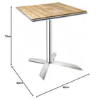 Ash Wood Flip Top Square Bistro Dining Table