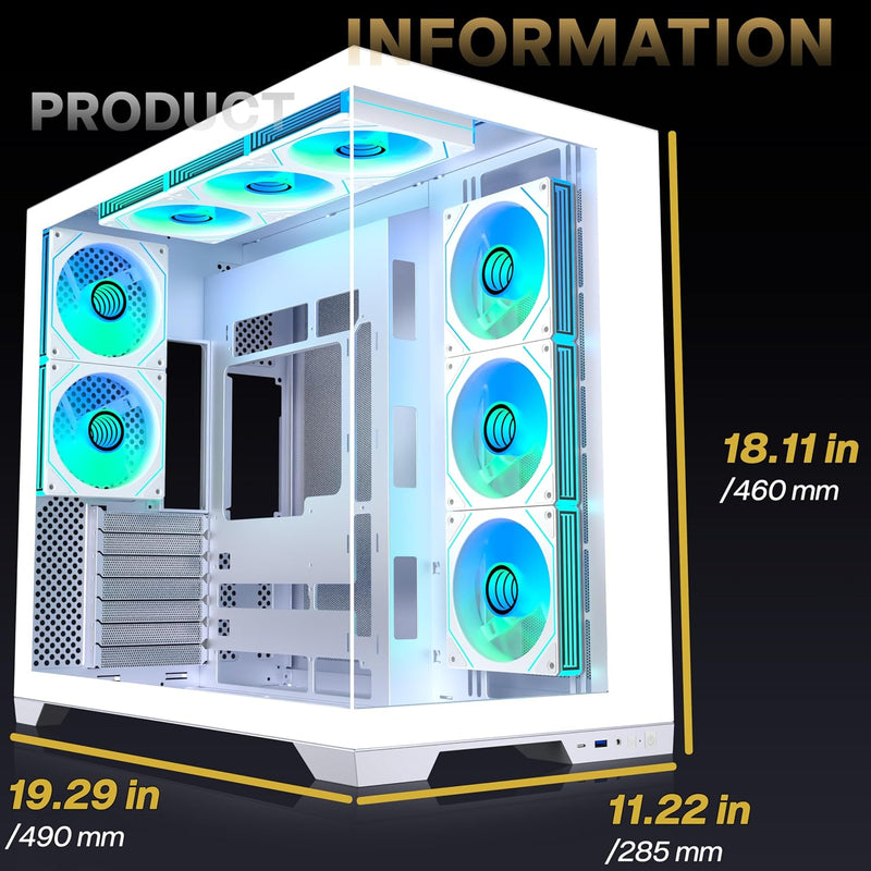 Atx PC Case Pre-Installed 8 Pwm Argb Fan