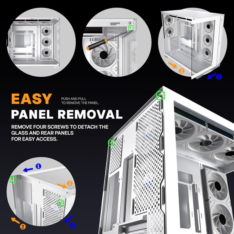 Atx PC Case Pre-Installed 8 Pwm Argb Fan