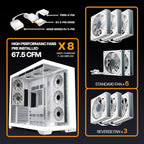 Atx PC Case Pre-Installed 8 Pwm Argb Fan