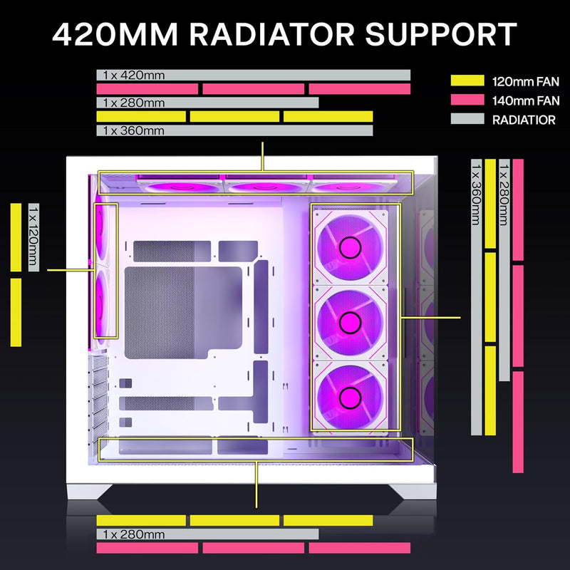 Atx PC Case Pre-Installed 8 Pwm Argb Fan