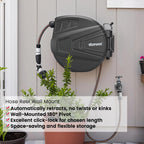 Auto Reel Garden Hose 30m Wall Mounted Rewind