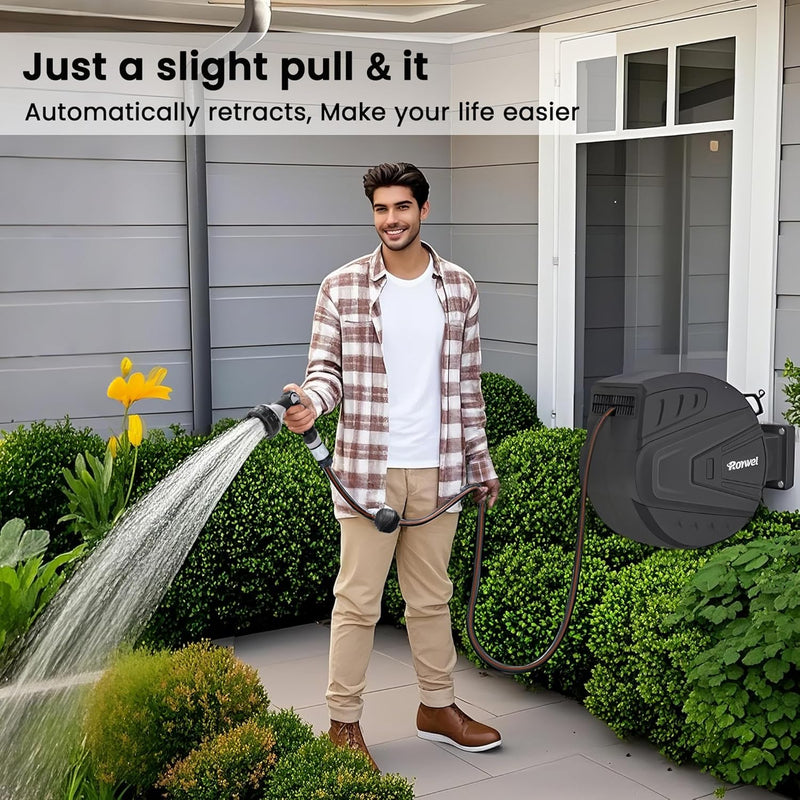 Auto Reel Garden Hose 30m Wall Mounted Rewind