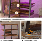 Av Media Stand with Outlets 4-Tier Console LED