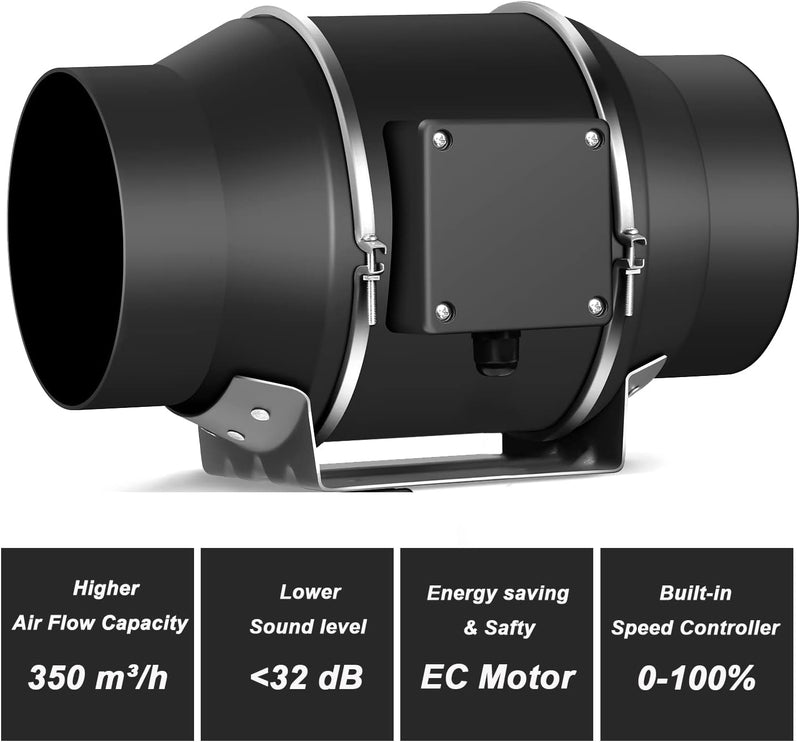 Inline Duct Fan 100MM 4 Inch Extractor