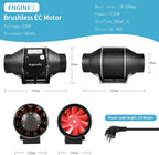 Aygrochy Quiet 8” Inline Duct Fan with 0-100%