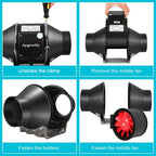 Aygrochy Quiet 8” Inline Duct Fan with 0-100%