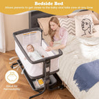 Baby Bedside Crib Foldable Toddler Side Cot