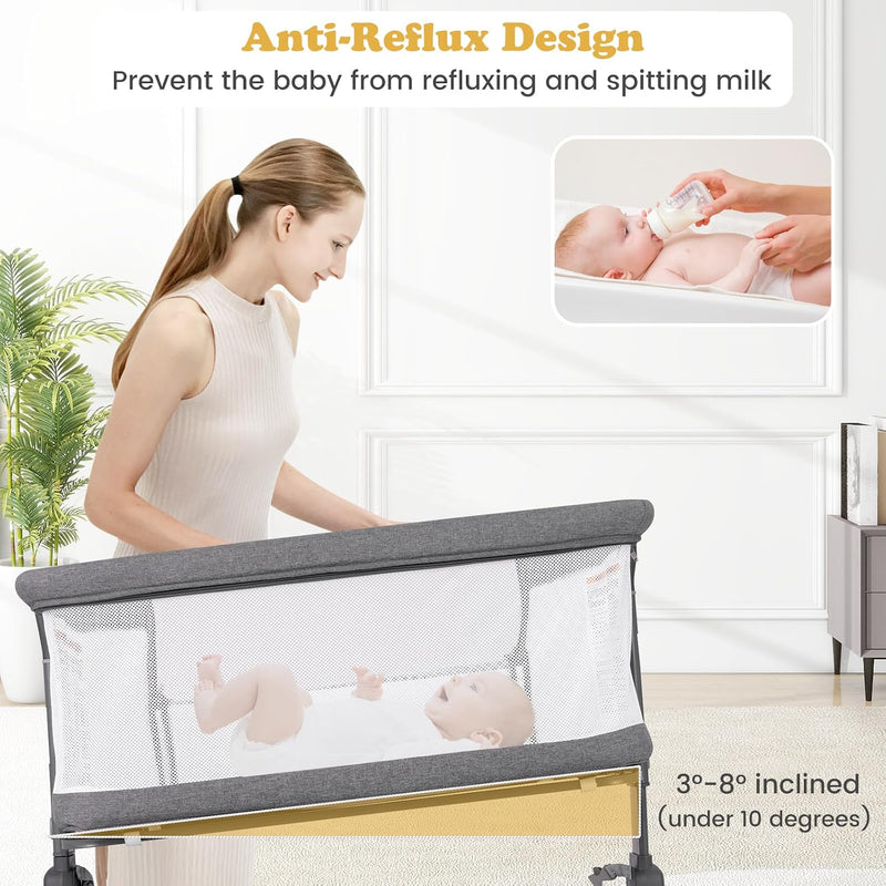 Baby Bedside Crib Foldable Toddler Side Cot