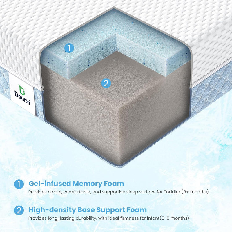 Baby Cot Mattress Breathable Memory Foam Toddler