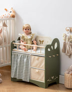 Baby Doll Crib Kids Wooden Bed with Storage