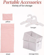 Baby Doll Crib Kids Wooden Bed with Storage