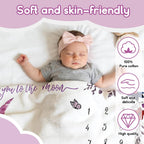 Baby Milestone Mat Blanket Photo Prop with Floral