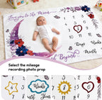 Baby Milestone Mat Blanket Photo Prop with Floral