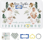 Baby Milestone Mat Blanket Photo Prop with Floral