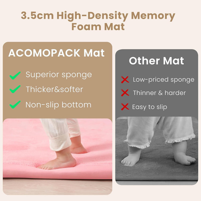 Baby Play Mat 3.5CM Thick Memory Foam Coral