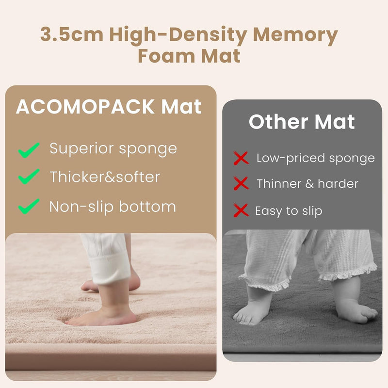 Baby Play Mat 3.5CM Thick Memory Foam Coral