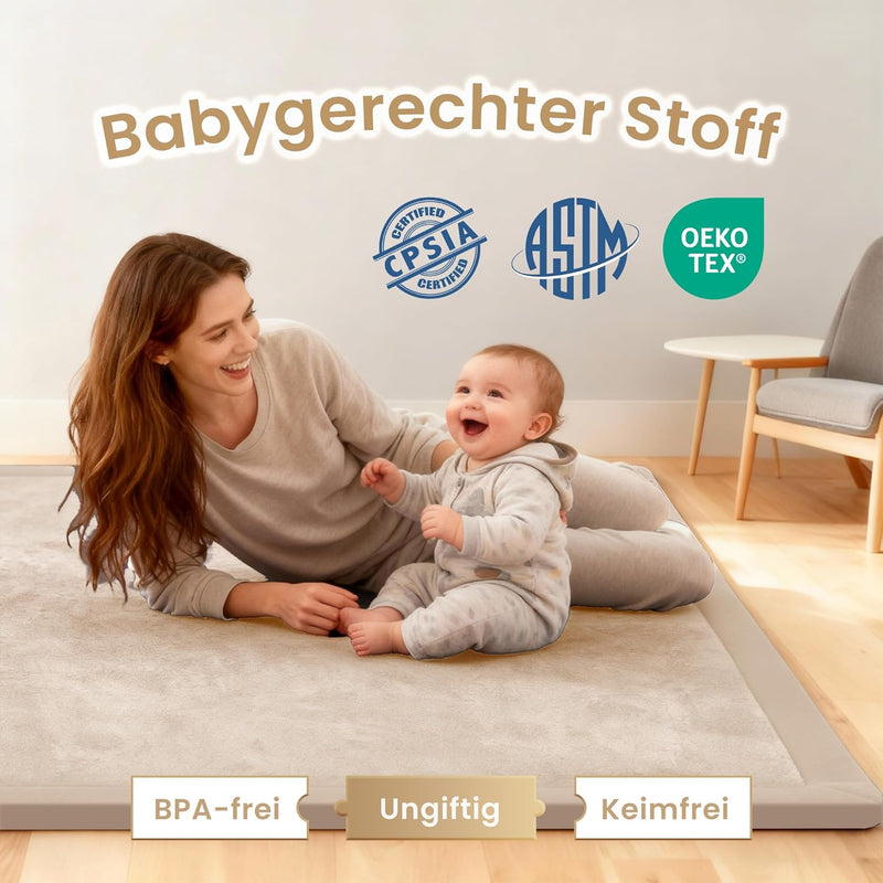 Baby Play Mat 3.5CM Thick Memory Foam Coral