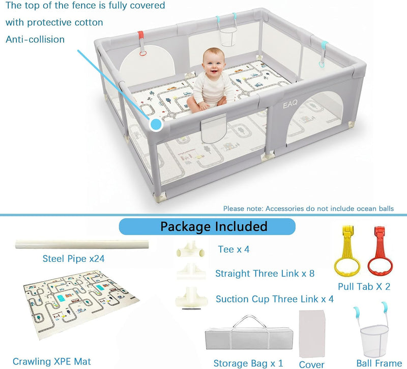 Baby Playpen Foldable for and Toddlers with Breathable