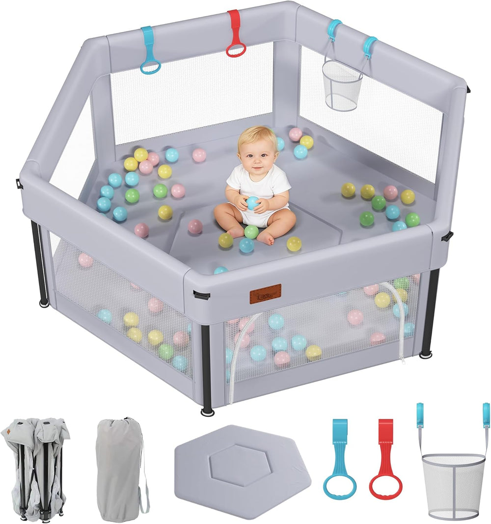 Baby Playpen Foldable for and Toddlers with Breathable