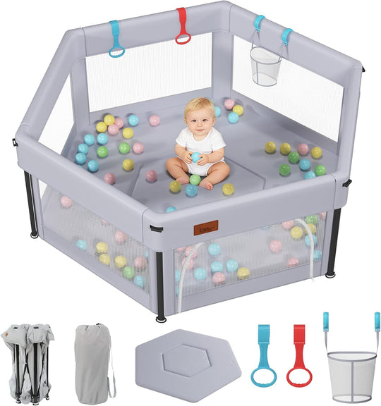 Baby Playpen Foldable for and Toddlers with Breathable