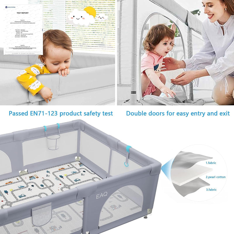 Baby Playpen Foldable for and Toddlers with Breathable