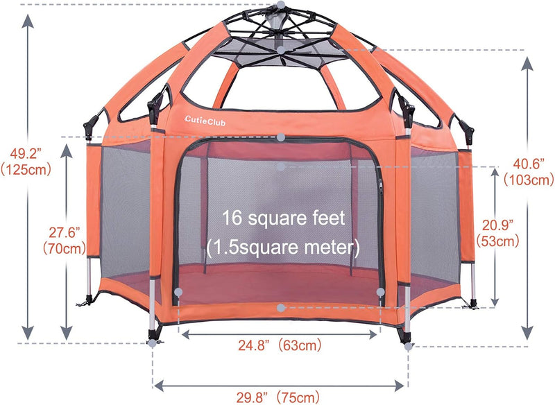 Baby Playpen Portable Playard with Safety Mattress
