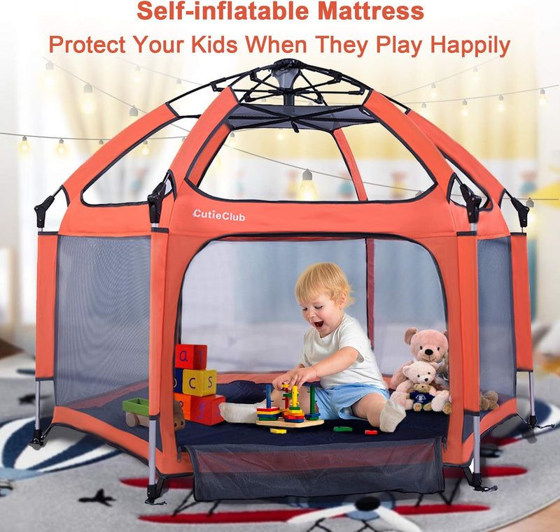 Baby Playpen Portable Playard with Safety Mattress
