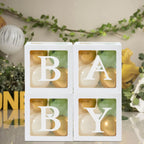 Baby Shower Decorations 4pcs Babyshower Balloon Boxes 112pcs