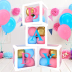 Baby Shower Decorations 4pcs Babyshower Balloon Boxes 112pcs