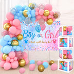 Baby Shower Decorations 4pcs Babyshower Balloon Boxes 112pcs