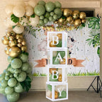 Baby Shower Decorations 4pcs Babyshower Balloon Boxes 112pcs