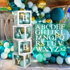 Baby Shower Decorations 4pcs Babyshower Balloon Boxes 112pcs