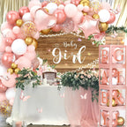 Baby Shower Decorations 4pcs Babyshower Balloon Boxes 112pcs