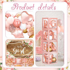 Baby Shower Decorations 4pcs Babyshower Balloon Boxes 112pcs