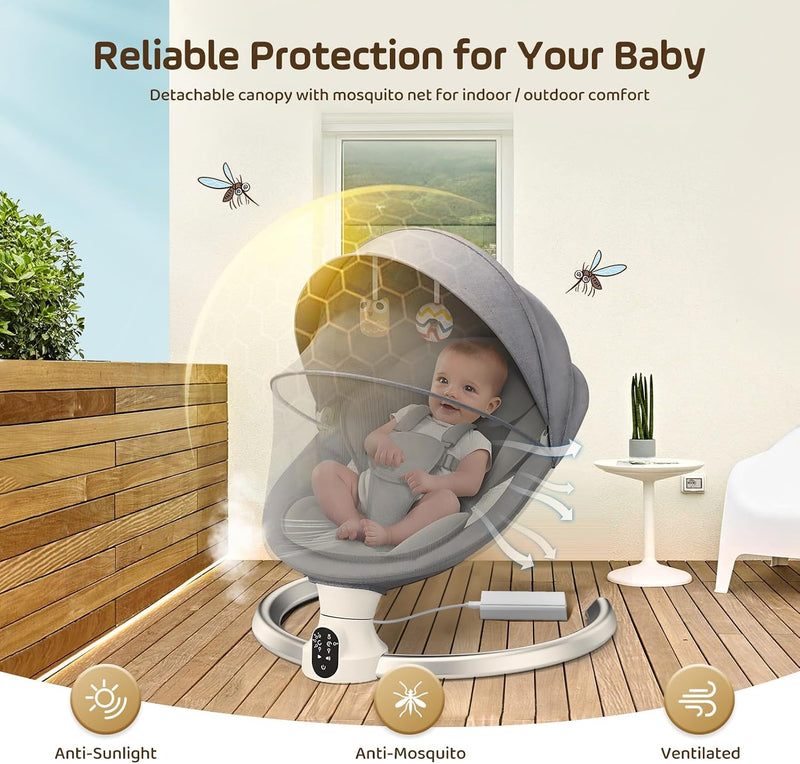 Baby Swing Chair Electric Bouncer with 5 Amplitudes