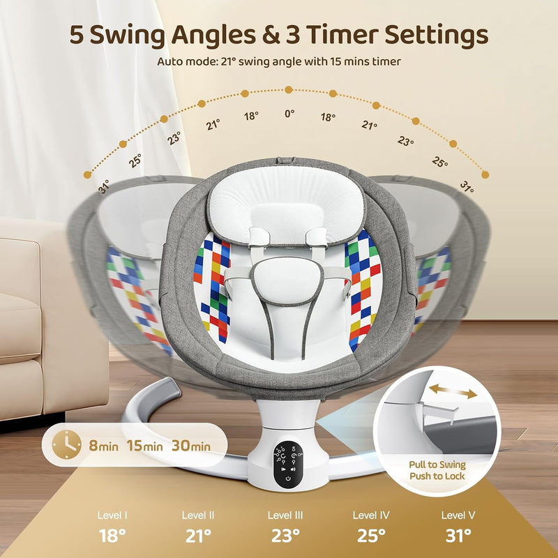 Baby Swing Chair Electric Bouncer with 5 Amplitudes