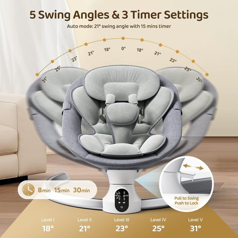 Baby Swing Chair Electric Bouncer with 5 Amplitudes