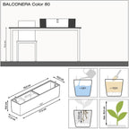 Balconera Colour 80 Self Watering Planter Plastic (Set of 2)