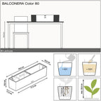 Balconera Colour 80 Self Watering Planter Plastic (Set of 2)