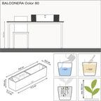 Balconera Colour 80 Self Watering Planter Plastic (Set of 2)