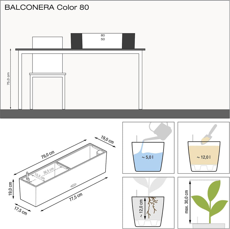 Self Watering Plant Pots Balconera Colour 2 X (2 Pack)