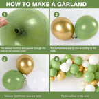 Balloon Arch Kit 115pcs Sage Ballloon with Confetti