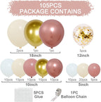 Balloon Arch Kit 115pcs Sage Ballloon with Confetti