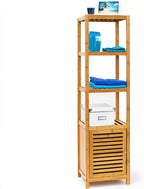 Bamboo Bathroom Shelf with 5 Shelves