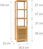 Bamboo Bathroom Shelf with 5 Shelves